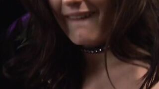 Dainty dark haired gets a facial creampie after being boned