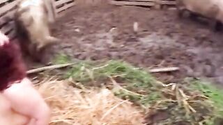 Big boobies red fellatio cunt with mouth gets cum after Hottie screwed outside