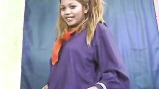 Young oriental skank takes it into her soak cunt