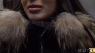 DEBT4k. Monica Soak has unexpected sex with the collector