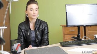 LOAN4K. Hot wants a new motorcycle and the clerk is ready