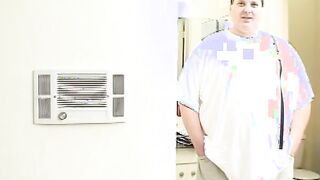 Pregnant blonde wearing ebony underwear shows off her vagina