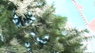 Dashing dark hair inside rubber panties gets fuck doggy style