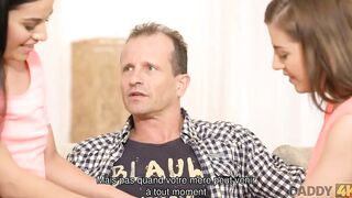 DADDY4K. Italian girls try the cock of their stepmothers boyfriend
