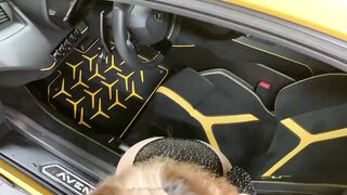 Bachelorette party, young women offered with the lamborghini