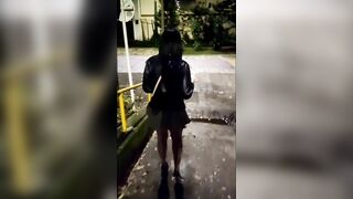 Xime is masturbating on outside places