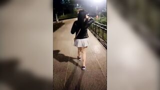 Xime is masturbating on outside places