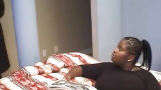 2 long booty ebony bitches on sofa sharing big vibrator