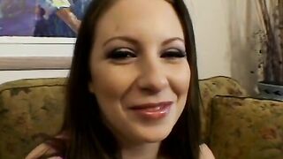 Bombshell dark haired gets boned into her mouth cunt and booty