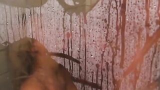Sizzling soapy shower fucking and blowing