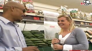 Curvy blonde with natural titted pick up from a long big black cock