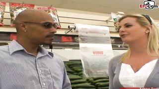Curvy blonde with natural titted pick up from a long big black cock