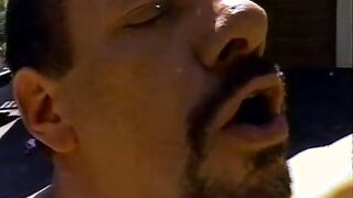 View him eat out grandma's vagina on the floor