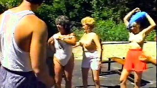 See grandmother got bent over and pounded inside her pierced cunt