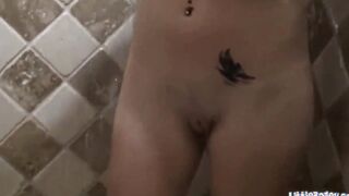 Taking A Shower solo 19 year old masturbates under the water
