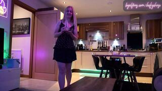 Young blonde ex-wife fucking a sex toy whilst hubby watches