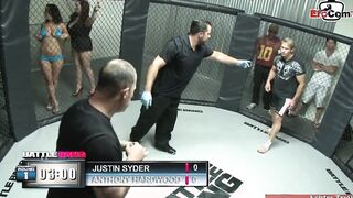 Chubby dark haired hoe with huge boobies fucks with a fighter