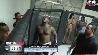 Dark Haired thot with long hooters fucking a boxer into the ring