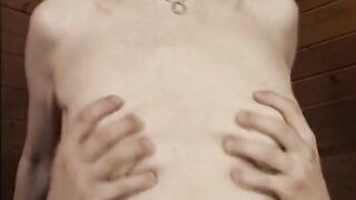 Dude fucks old broad's wrinkly vagina inside loft
