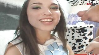 18yo dark haired college candy 18 with tiny titties inside a vehicle