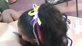 Naughty Cutie enjoying it as she licks her partner's twat