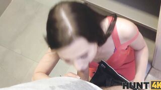 HUNT4K. Ebony-haired Beauty copulates with BFs friend