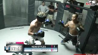 Petite black goddess with tiny melons fucks into the boxing ring