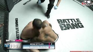 Petite black goddess with tiny melons fucks into the boxing ring
