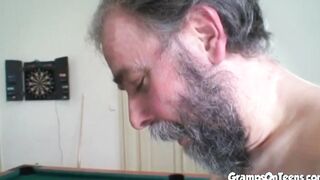 Ginger teenagers fucks gramps penis after oral sex