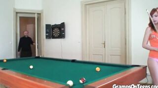 Ginger teenagers fucks gramps penis after oral sex