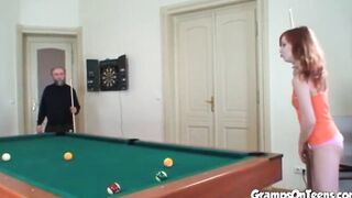 Ginger teenagers fucks gramps penis after oral sex