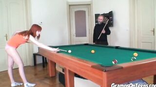 Ginger teenagers fucks gramps penis after oral sex
