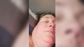 BBW slave orgasm face, groaning and screaming
