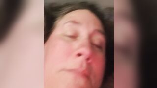 BBW slave orgasm face, groaning and screaming