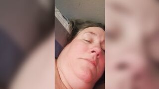 BBW slave orgasm face, groaning and screaming