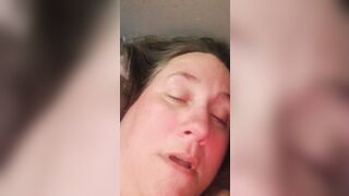 BBW slave orgasm face, groaning and screaming