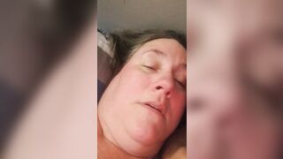 BBW slave orgasm face, groaning and screaming