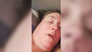BBW slave orgasm face, groaning and screaming