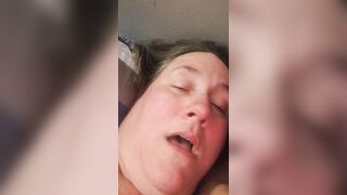 BBW slave orgasm face, groaning and screaming
