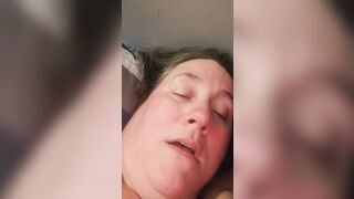BBW slave orgasm face, groaning and screaming