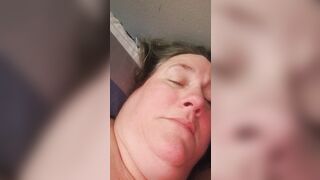 BBW slave orgasm face, groaning and screaming