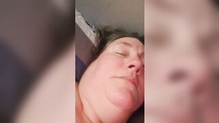 BBW slave orgasm face, groaning and screaming