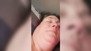 BBW slave orgasm face, groaning and screaming