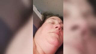 BBW slave orgasm face, groaning and screaming
