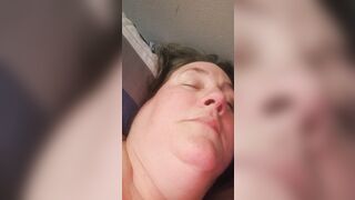 BBW slave orgasm face, groaning and screaming