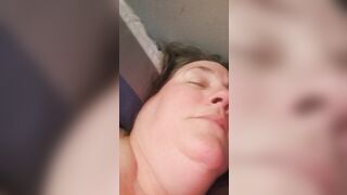 BBW slave orgasm face, groaning and screaming