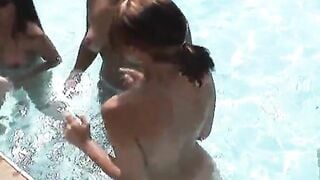 amateur pool lesbians sex party