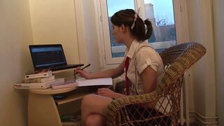 Homemade Anal Lessons For This Dark Haired Teenagers # three