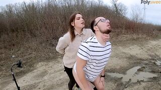 Russian women fed a bro with sperm while pegging him