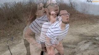 Russian women fed a bro with sperm while pegging him